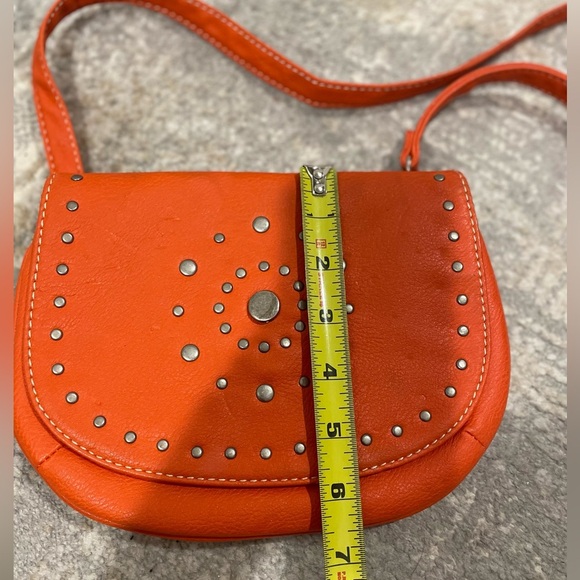 Grace Adele Orange Crossbody Shoulder Purse Handbag Bag Studded Card Slots - Picture 10 of 12
